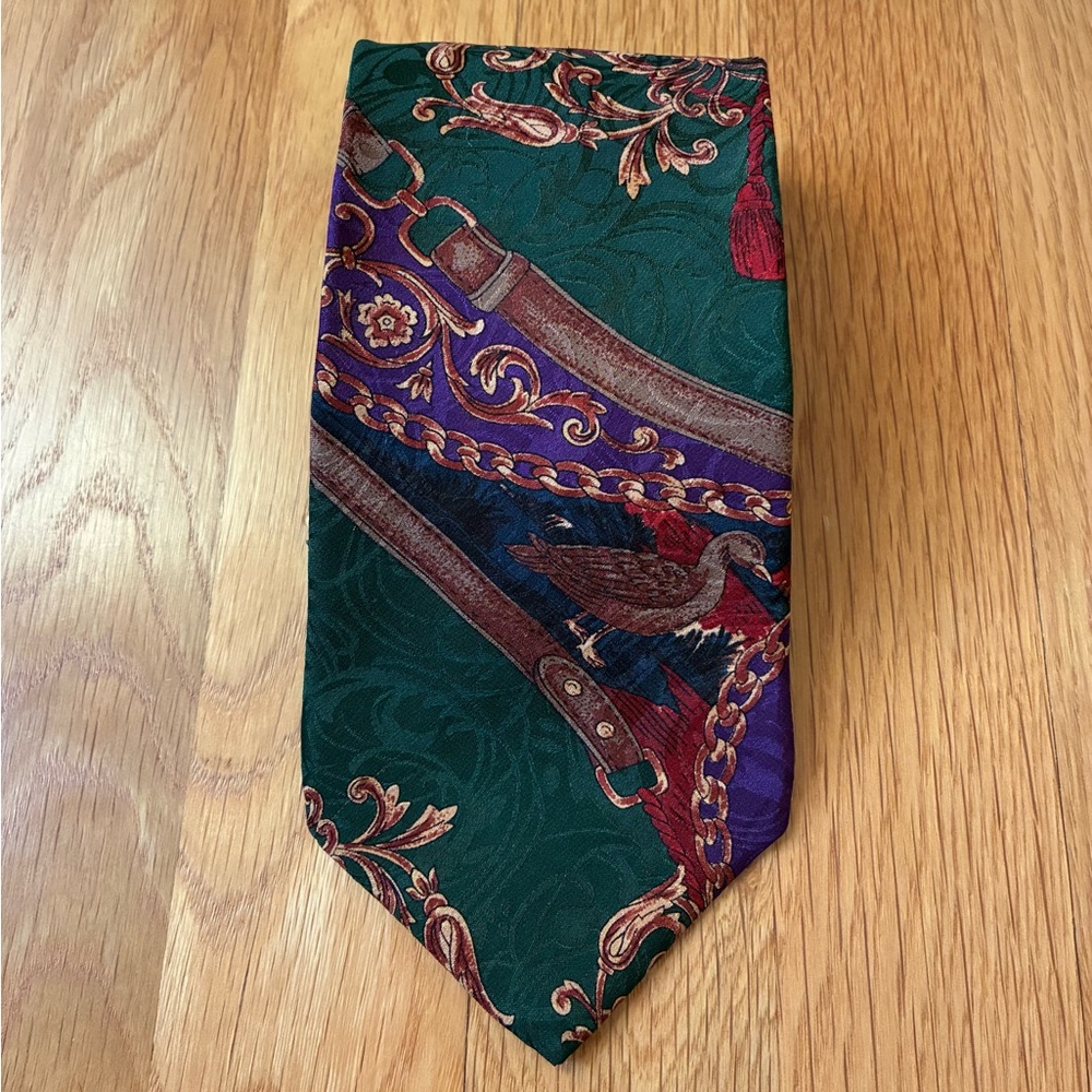 Villa Bugatti Men’s Necktie Italian Silk Duck Pattern Multicolor